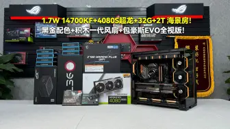 高颜值黑金海景房 1.7W 14700KF+4080S超龙+32G+2T！黑金配色+积木一代风扇+包豪斯EVO全视版！