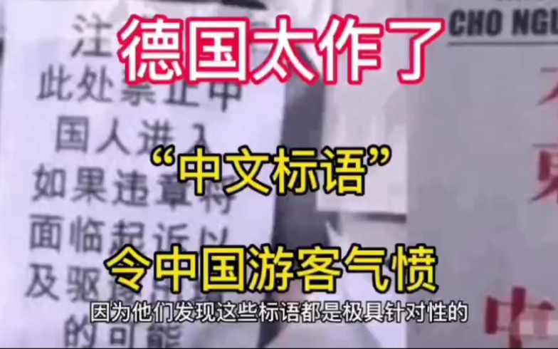 德国太作了,“中文标语”令中国游客气愤,究竟发生什么事?哔哩哔哩bilibili