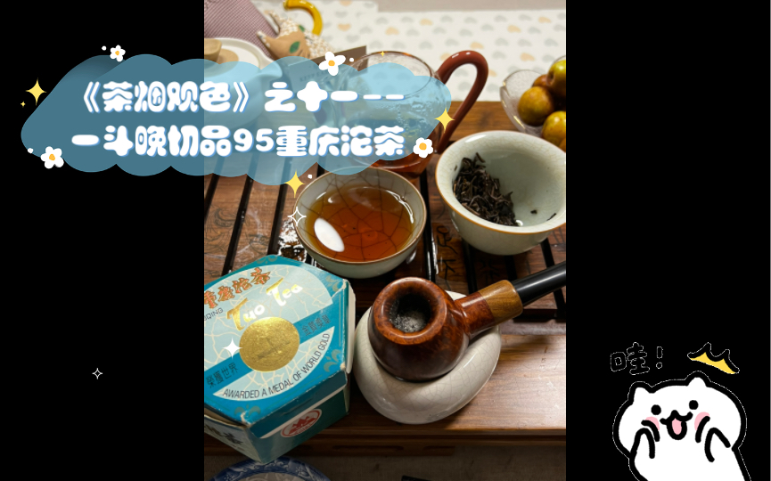 《茶烟观色》之十一一斗晚切,品95年重庆沱茶哔哩哔哩bilibili