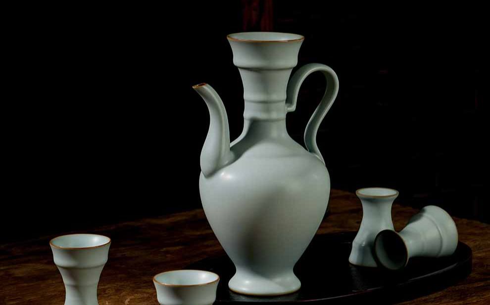 青澹汝窑 l月光酒具,精致酒具,优雅小酌