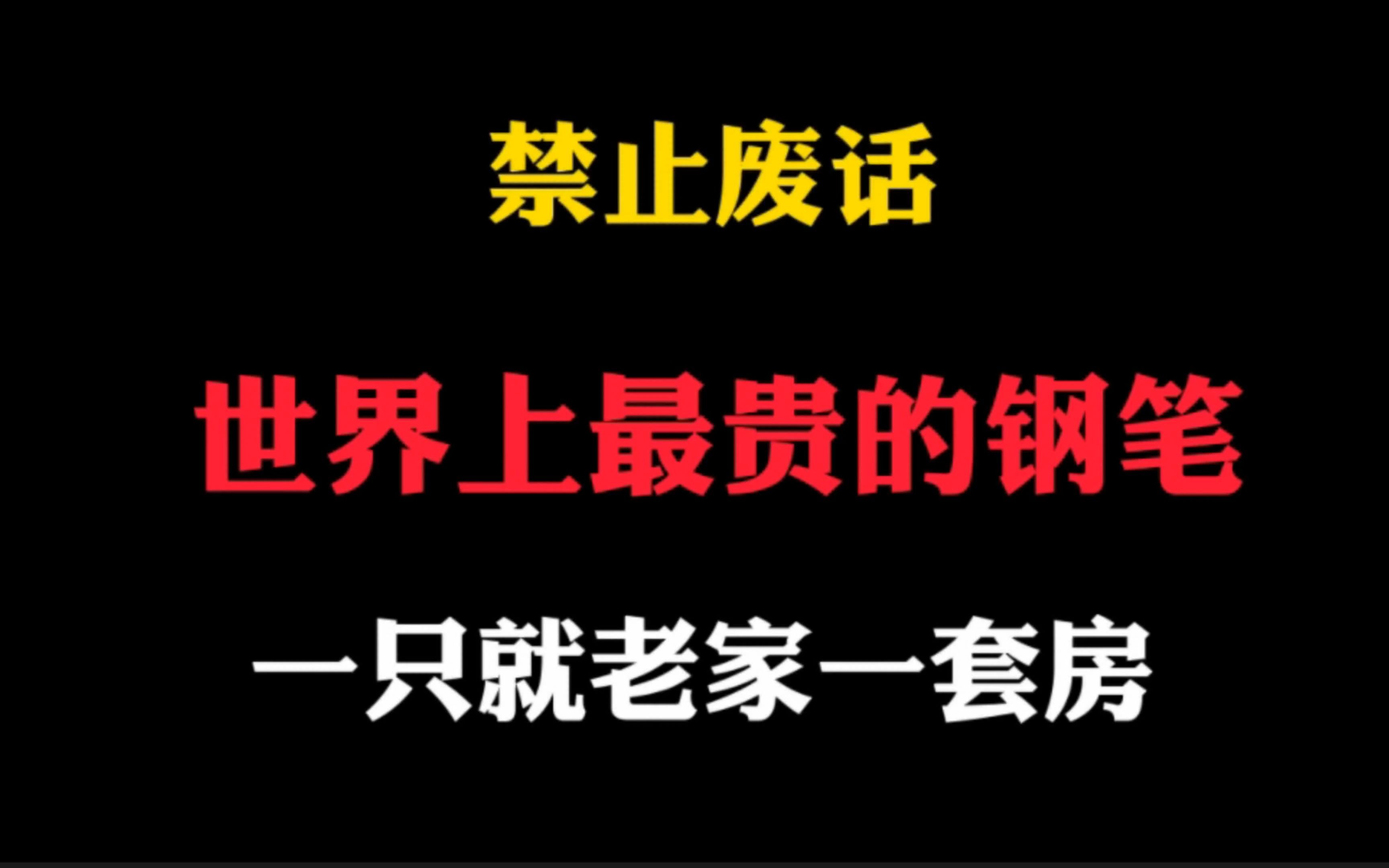 禁止废话:世界上最贵的钢笔,一只就能换你老家一套房哔哩哔哩bilibili