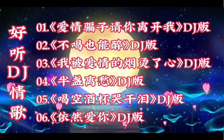 [图]DJ情歌《爱情骗子请你离开我》《不喝也能醉》《喝空酒杯哭干泪》