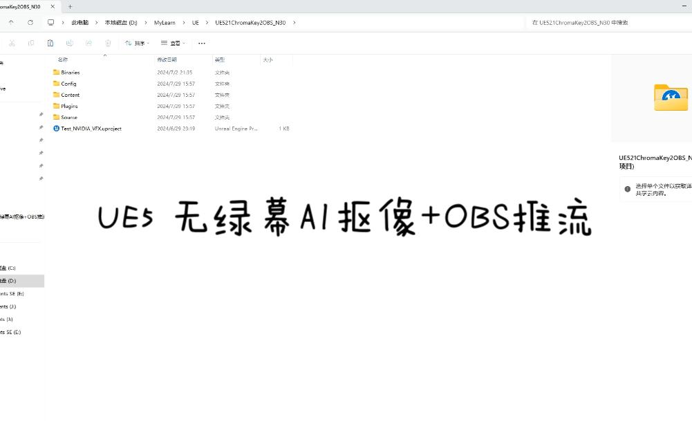 UE5 无绿幕AI抠像+OBS推流  稳定版哔哩哔哩bilibili