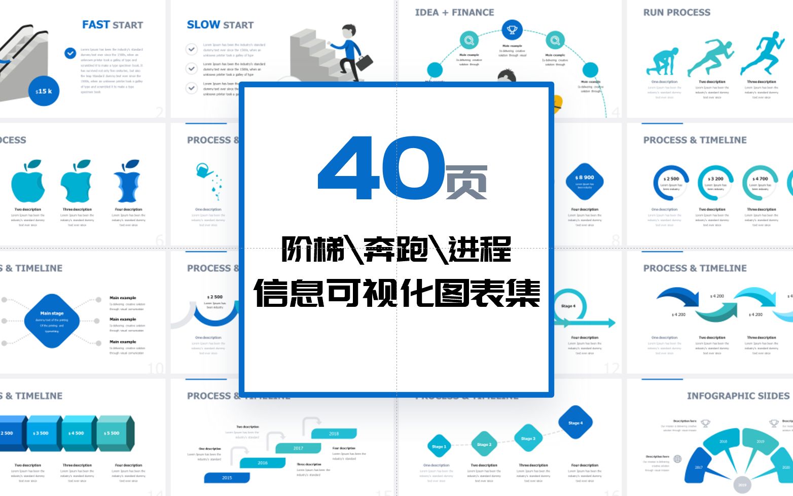 【合集6】40页阶梯奔跑进程信息可视化PPT图表哔哩哔哩bilibili