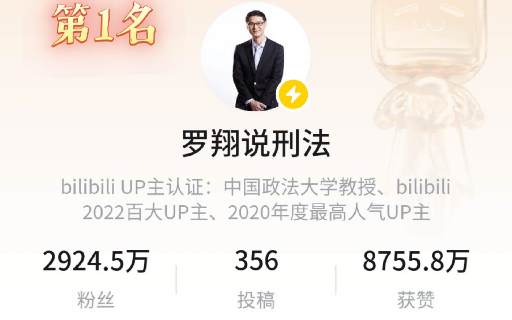 B站粉丝最多up主TOP9排行 (个人版)哔哩哔哩bilibili