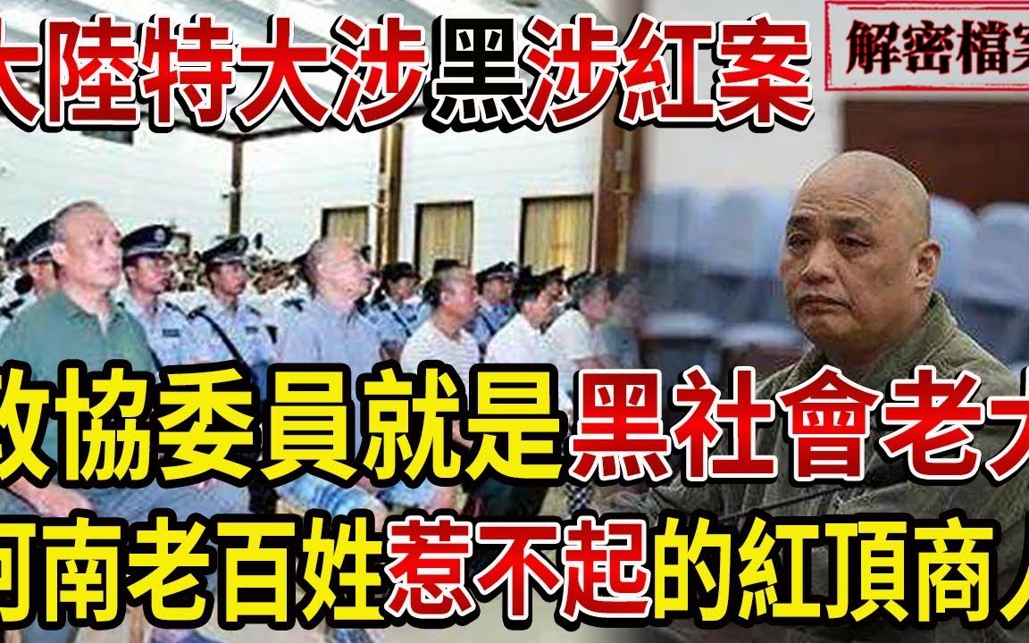 解密档案:大陆特大涉黑涉红案!政协委员就是黑社会老大,河南老百姓惹不起的红顶商人!哔哩哔哩bilibili