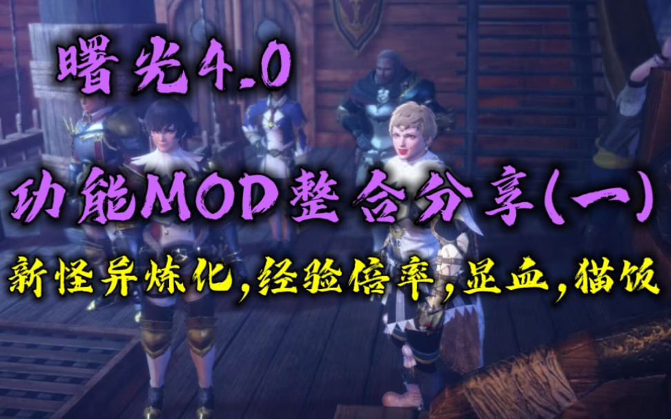 【MHRS】曙光4.0 功能性MOD分享(新怪异炼化修改,经验倍率,显血,猫饭100%)网络游戏热门视频