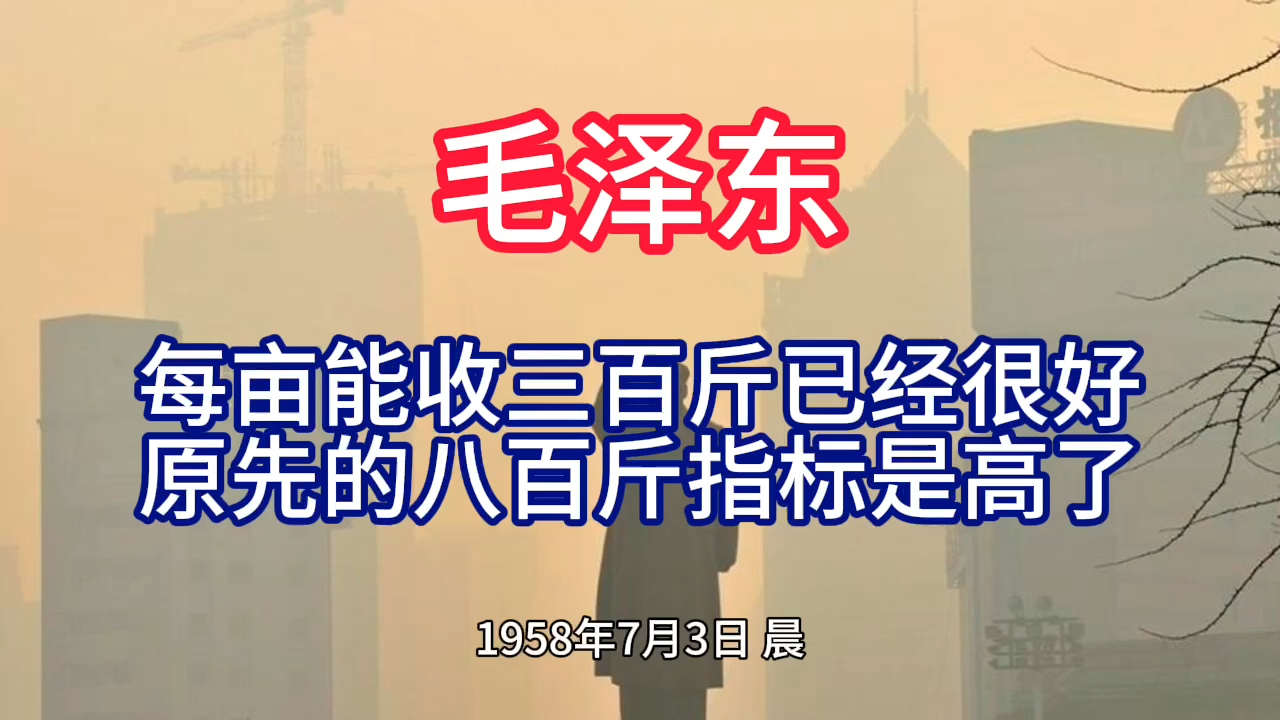 《毛泽东年谱》每亩能收三百斤已经很好 原先的八百斤指标是高了——1958年7月3日哔哩哔哩bilibili