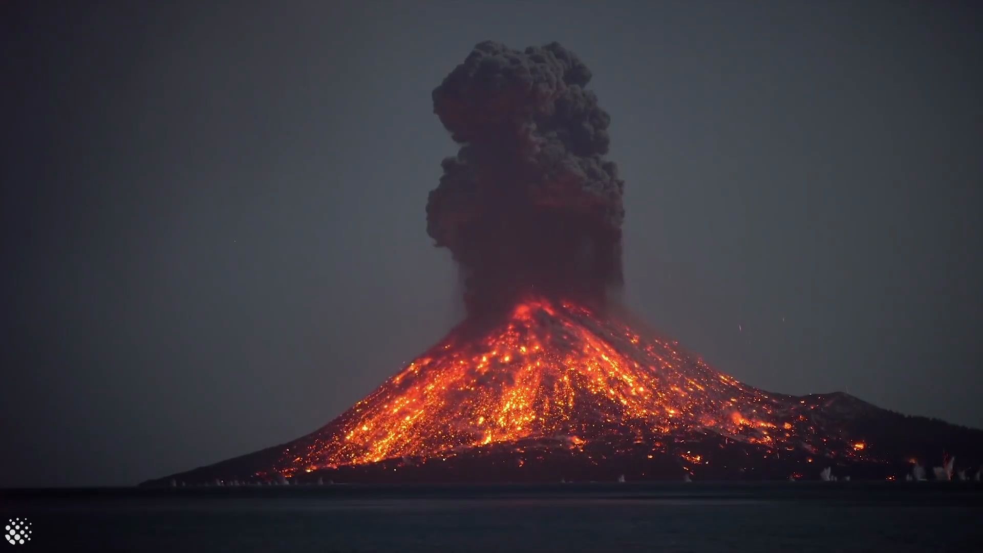 火山爆发瞬间震撼画面