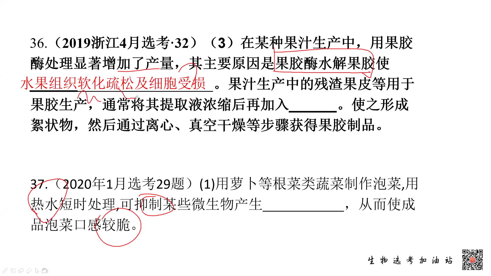 生物选考二轮复习重难点突破选修1专题 第5讲果胶和果胶酶哔哩哔哩bilibili