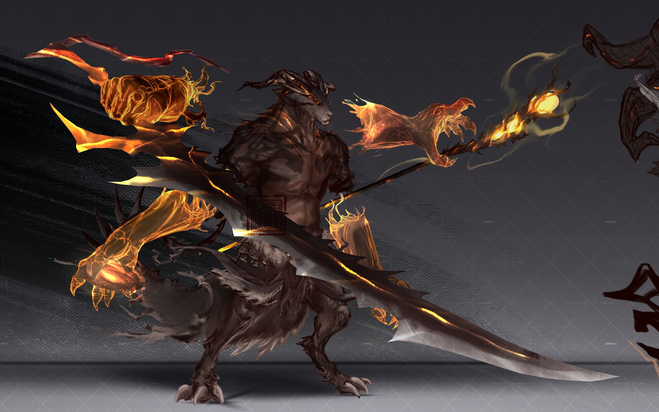 【稿件展示】原创幻想生物设计|羊首兽人角色定制