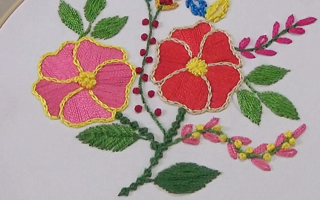 手工绣花的技巧,带你学习如何刺绣漂亮的牵牛花!