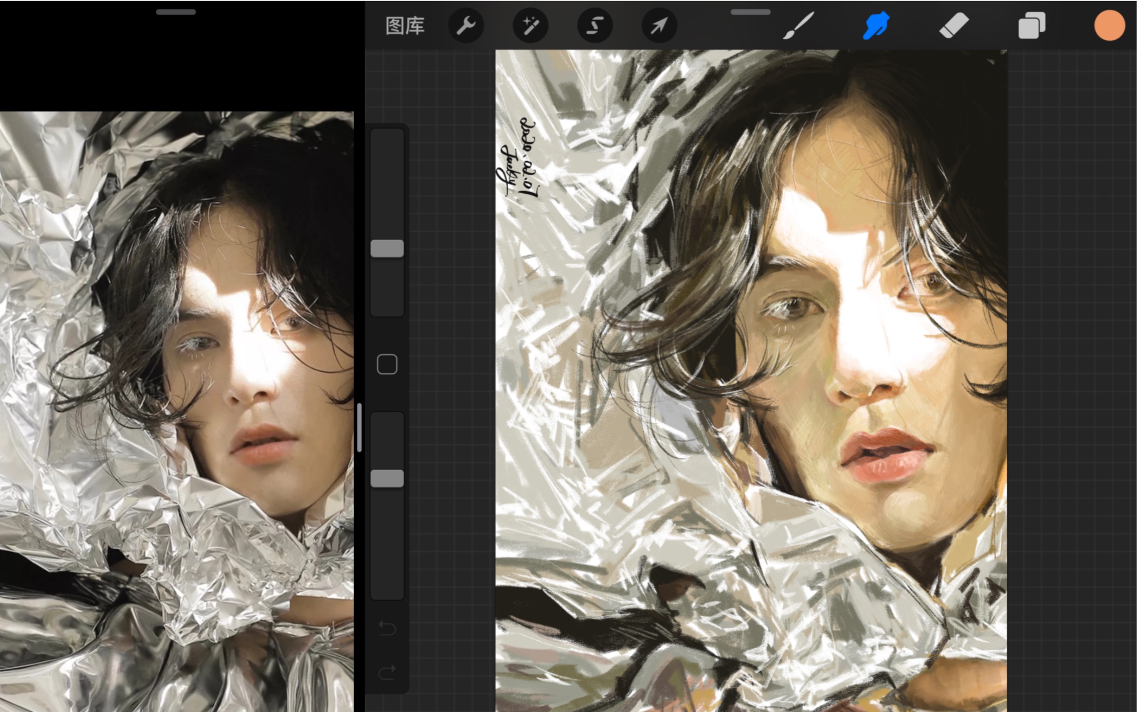 【procreate板绘】-光影中的锡箔纸美男-ipad mini5