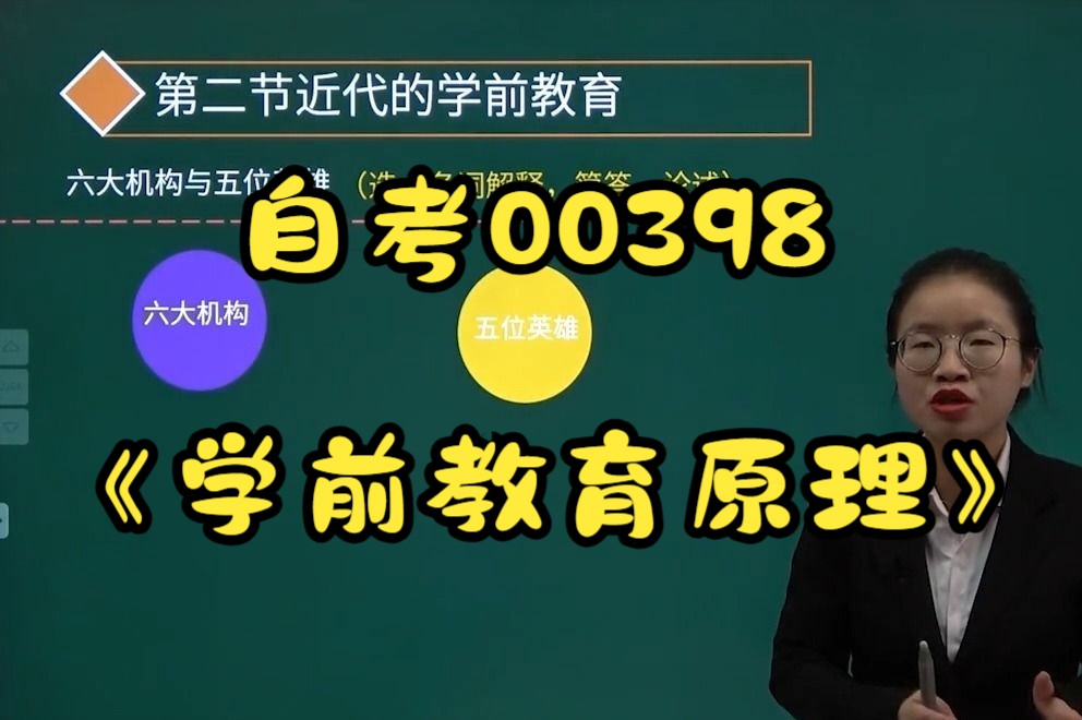 [图]自考00398《学前教育原理》精讲课程-第1章学前教育的产生与发展01第二节近代的学前教育