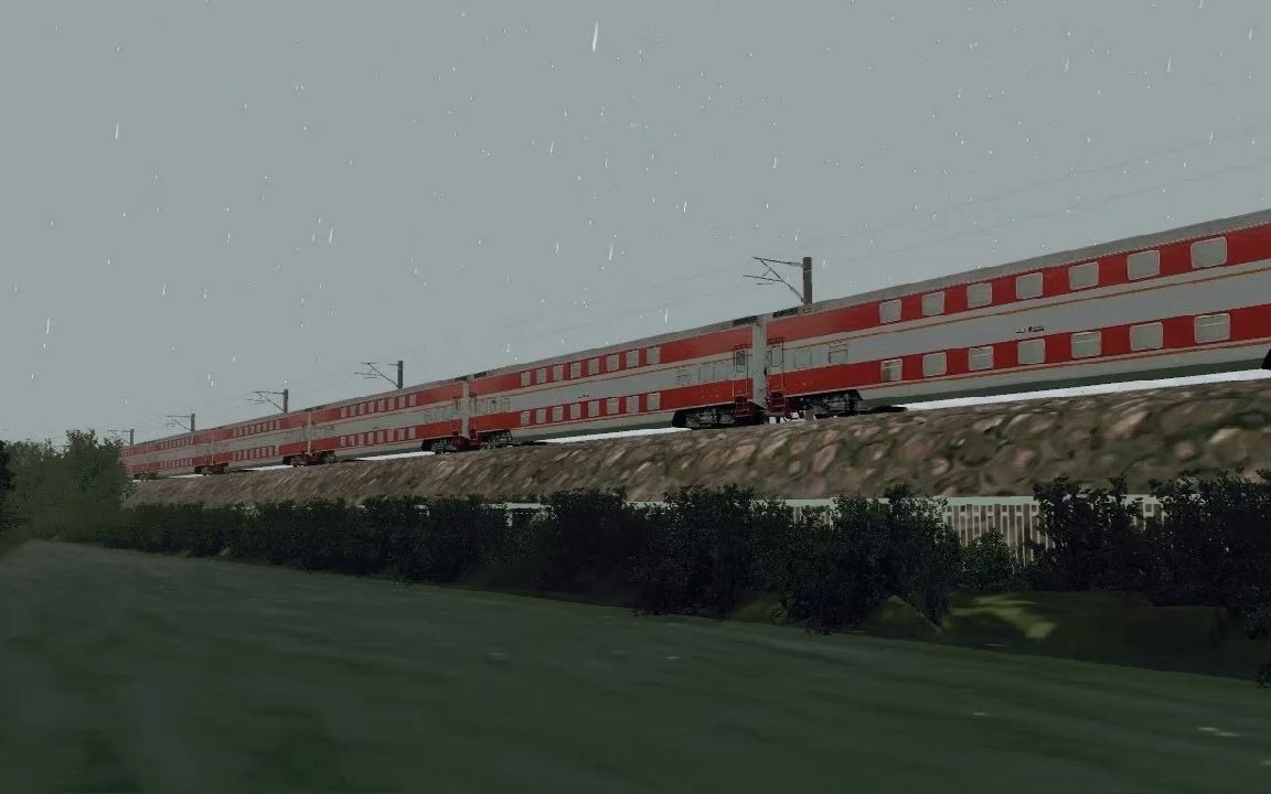 中国铁路用游戏模拟沈局双层火车k1260次