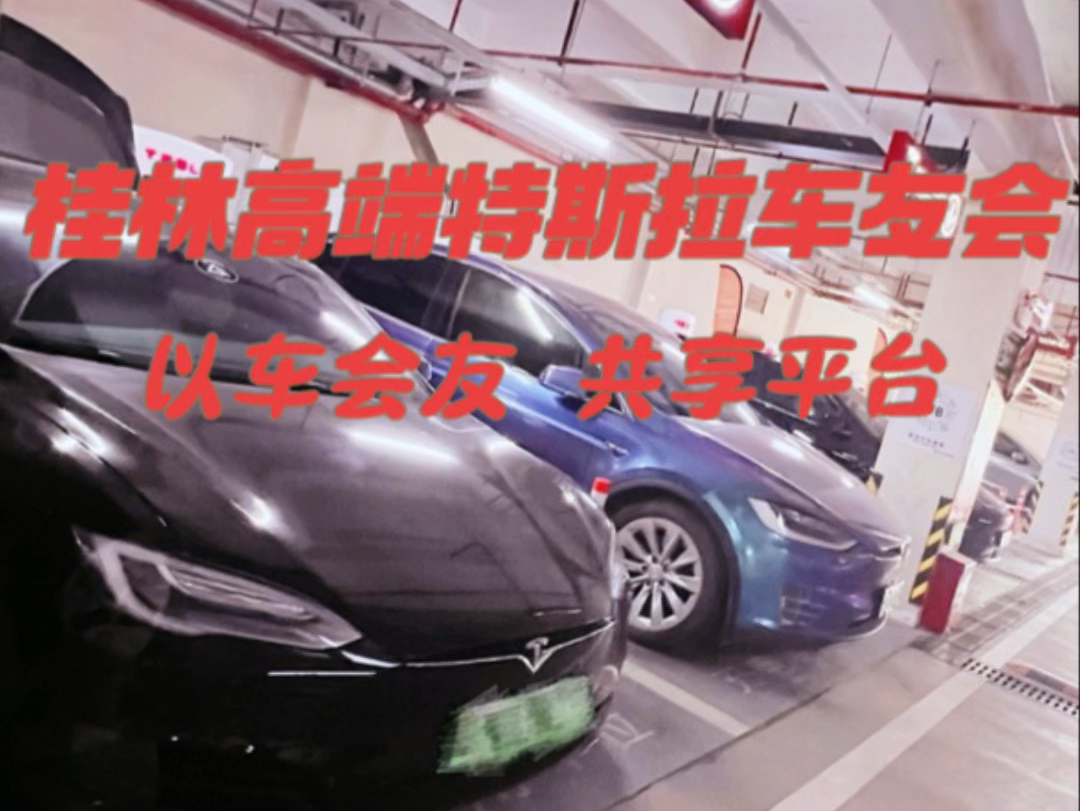 桂林高端特斯拉车友会 你喜欢这台黑色model s还是蓝色model x?