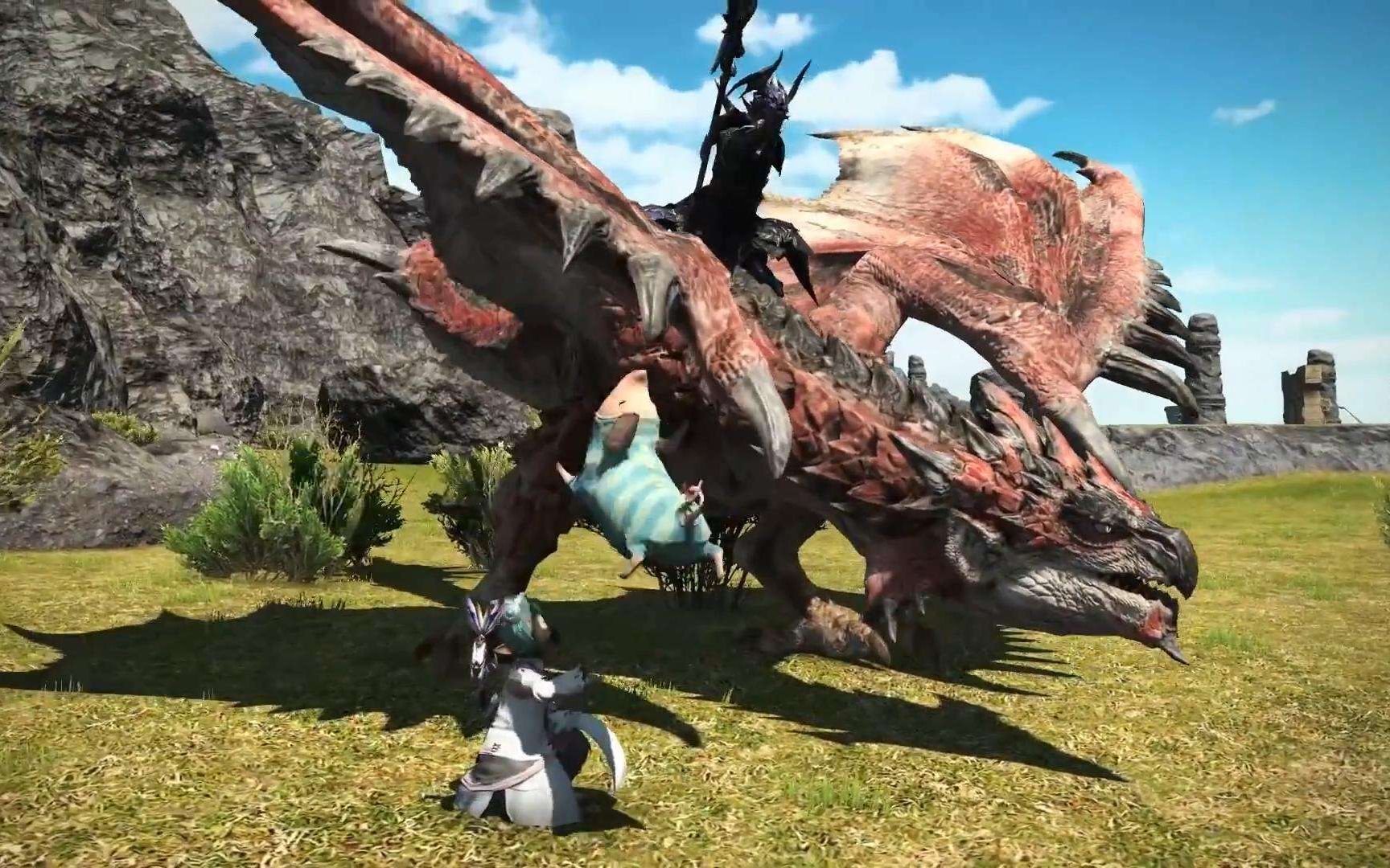 最终幻想14极雄火龙狩猎战骑士视角