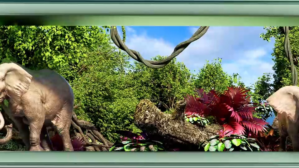 全息平面屏会展裸眼3d森林大象华为三折叠屏手机裸眼3d视频内容