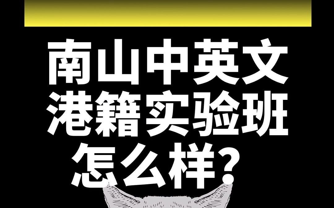 深圳南山中英文港籍实验班怎么样?哔哩哔哩bilibili