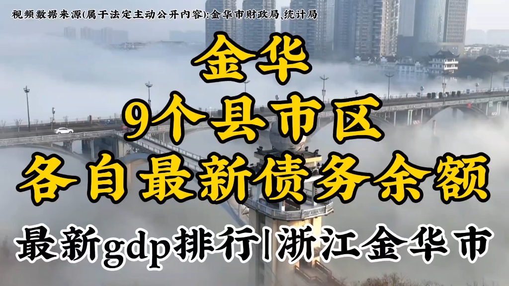 浙江金华市下辖9个县市区最新债务余额以及各自gdp排行,发掘城市数据,洞察别样金华哔哩哔哩bilibili