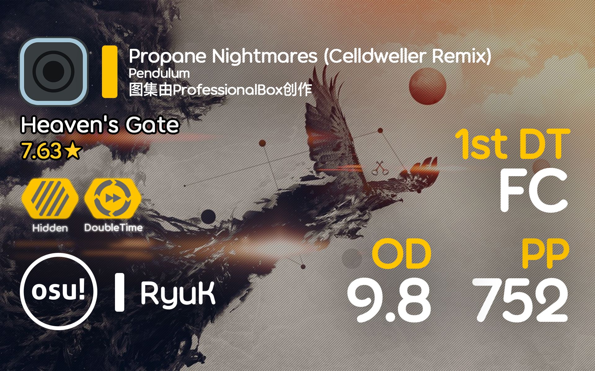 [图]RyuK丨752pp 99.58%FC #1丨Pendulum - Propane Nightmares [Heaven's Gate] +HDDT