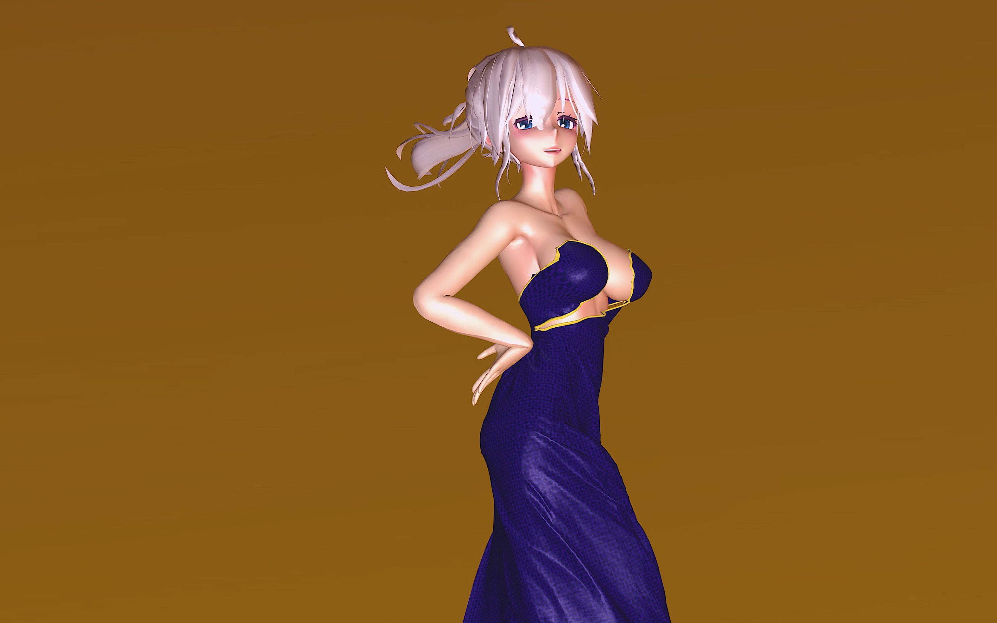 【弱音|布料解算】蓝色晚礼服你爱了吗?