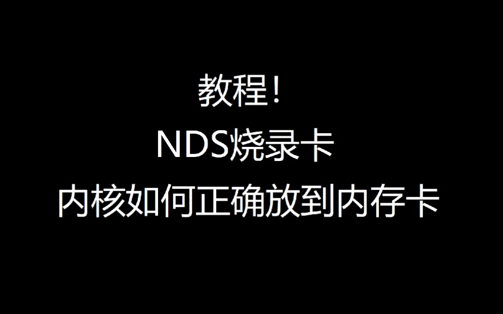 NDS烧录卡内核如何正确放到内存卡里哔哩哔哩bilibili