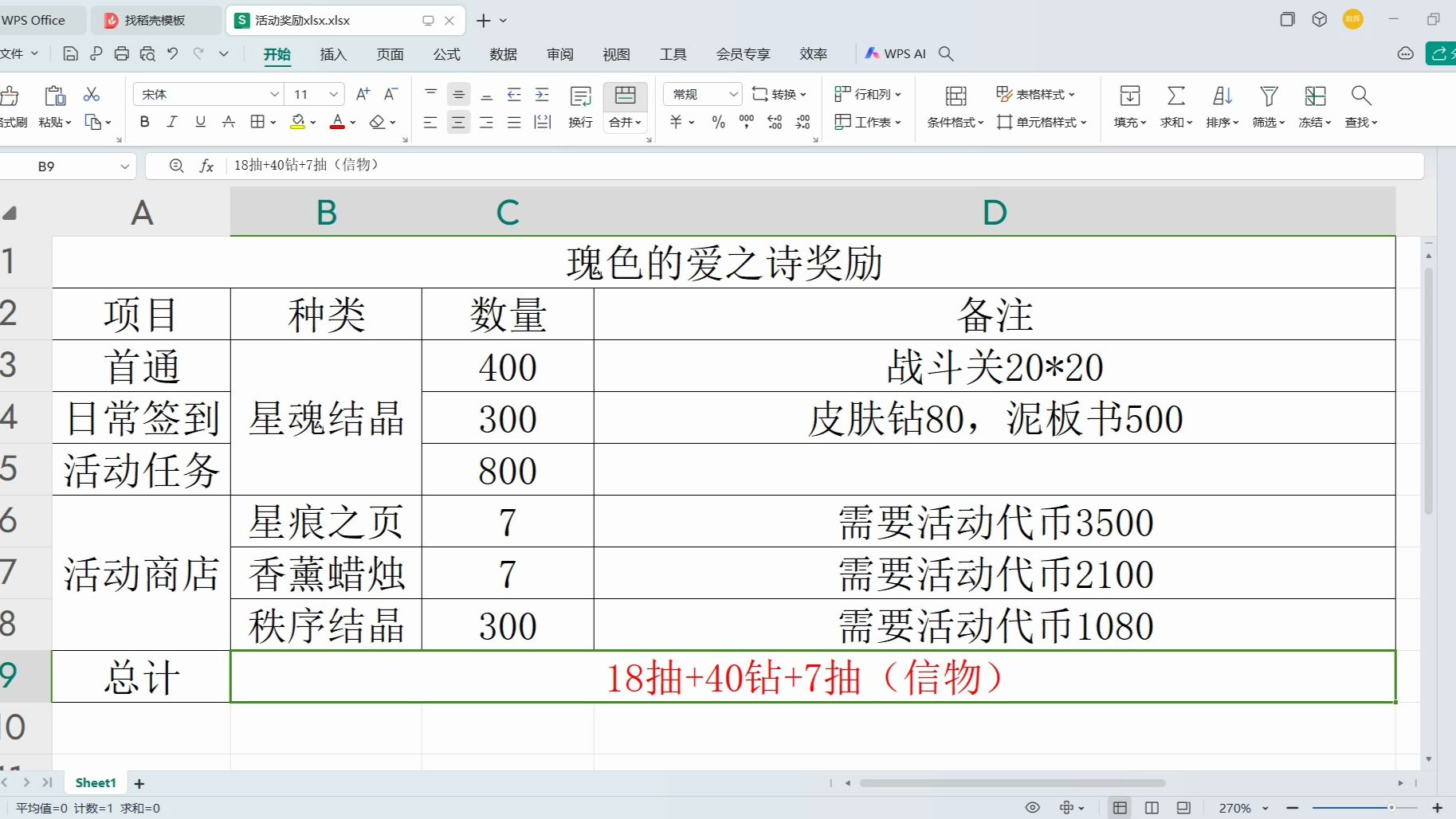 [图]瑰色的爱之诗活动奖励