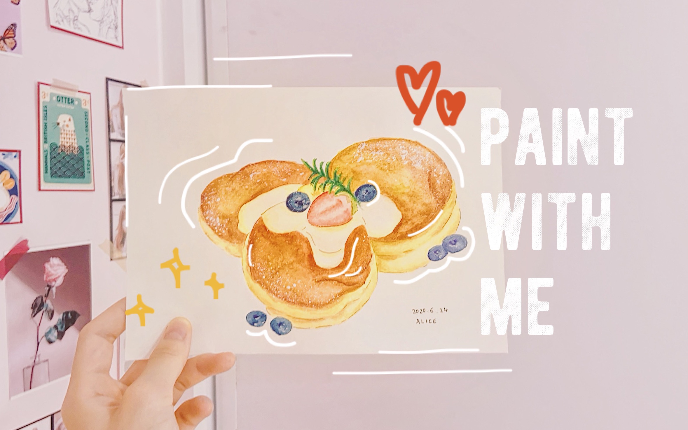 08治愈向/起来画画了喂/水彩舒芙蕾分享/描摹/vlog