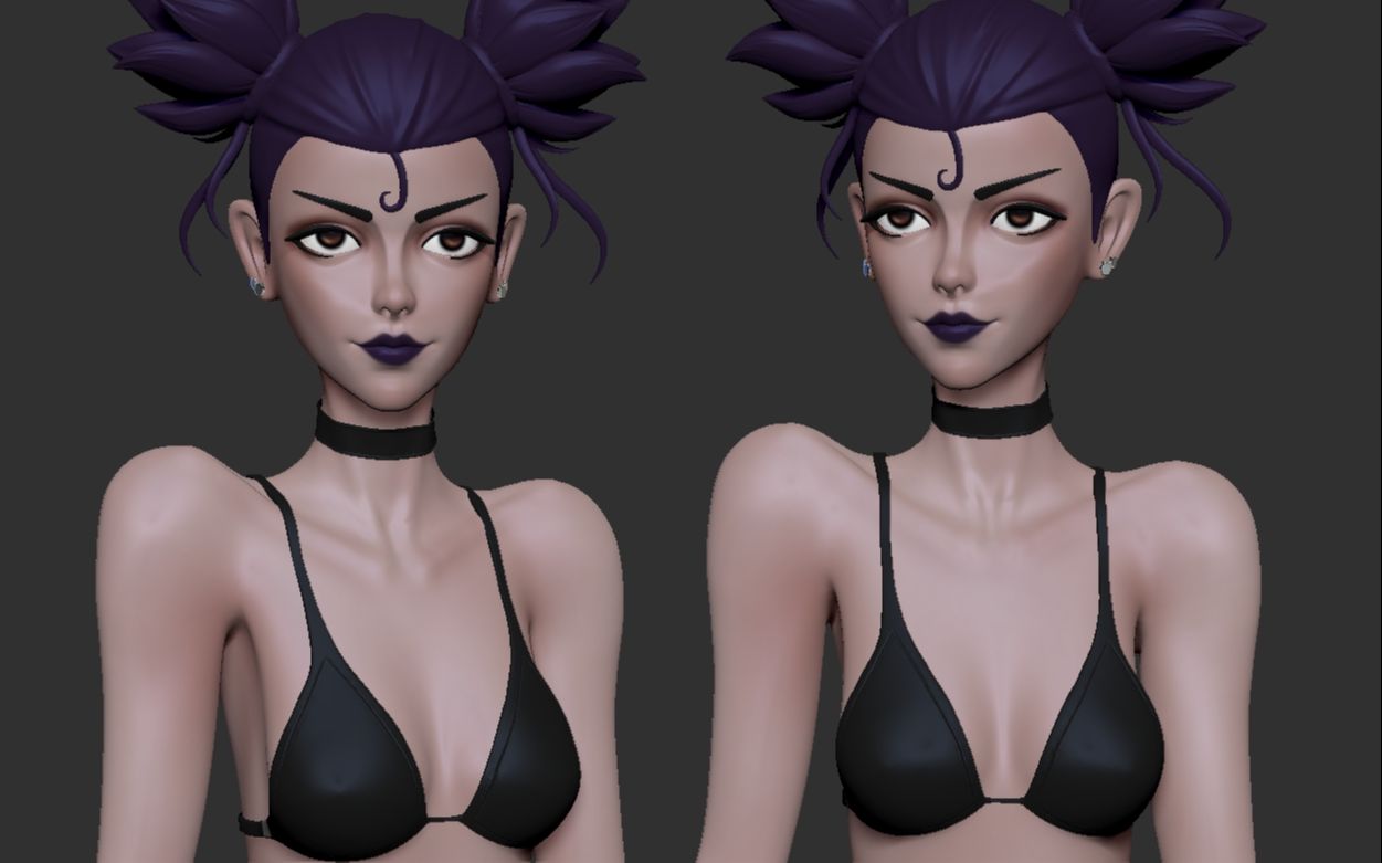 【zbrush人物建模】超性感的3d小姐姐建模教程,人体模型雕刻/上色技巧