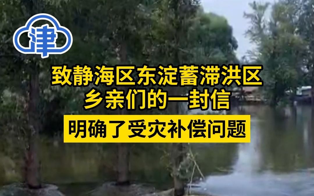 静海区防汛抗旱指挥部发布致静海区东淀蓄滞洪区乡亲们的一封信,其中明确了受灾补偿问题!哔哩哔哩bilibili