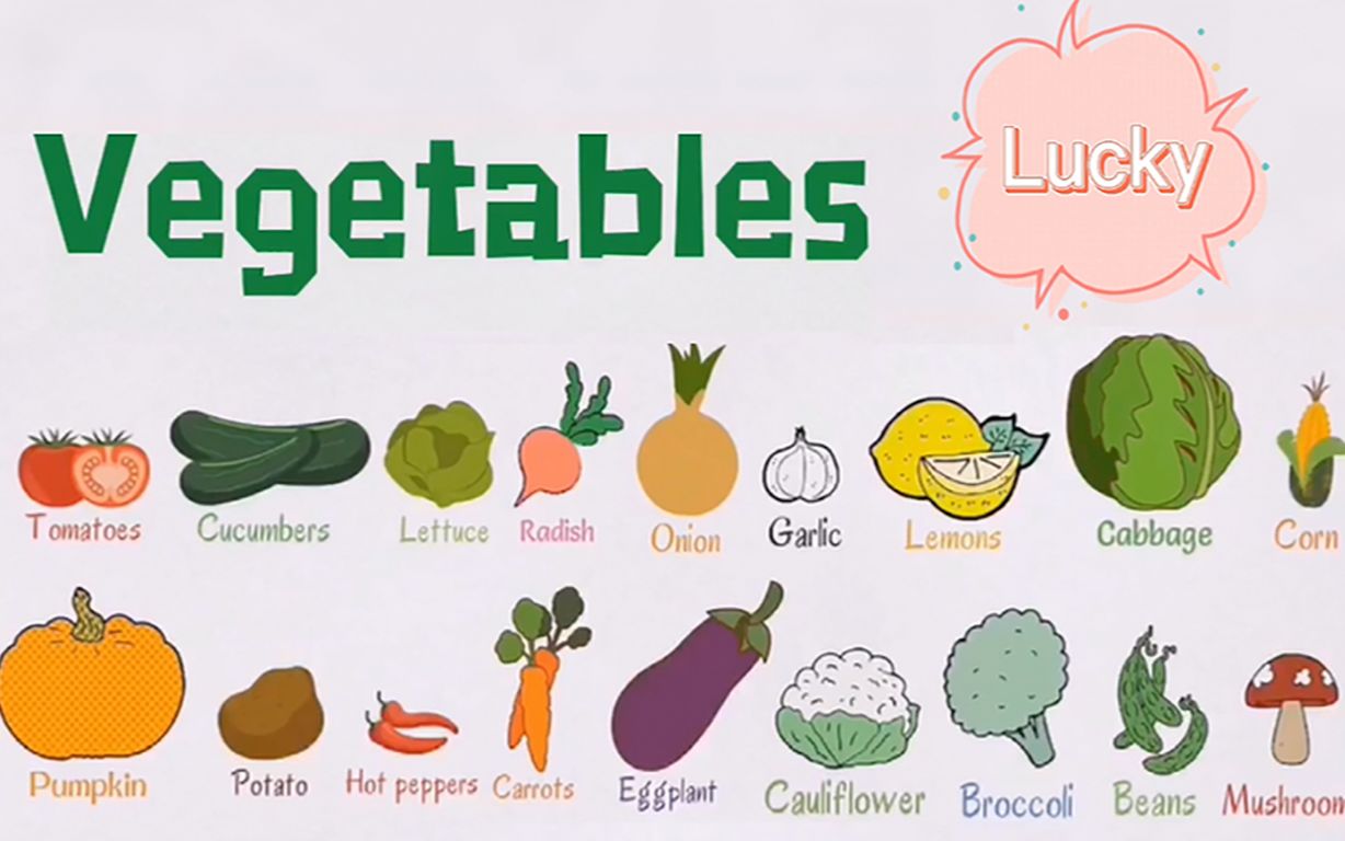 蔬菜的英语单词怎么写图片