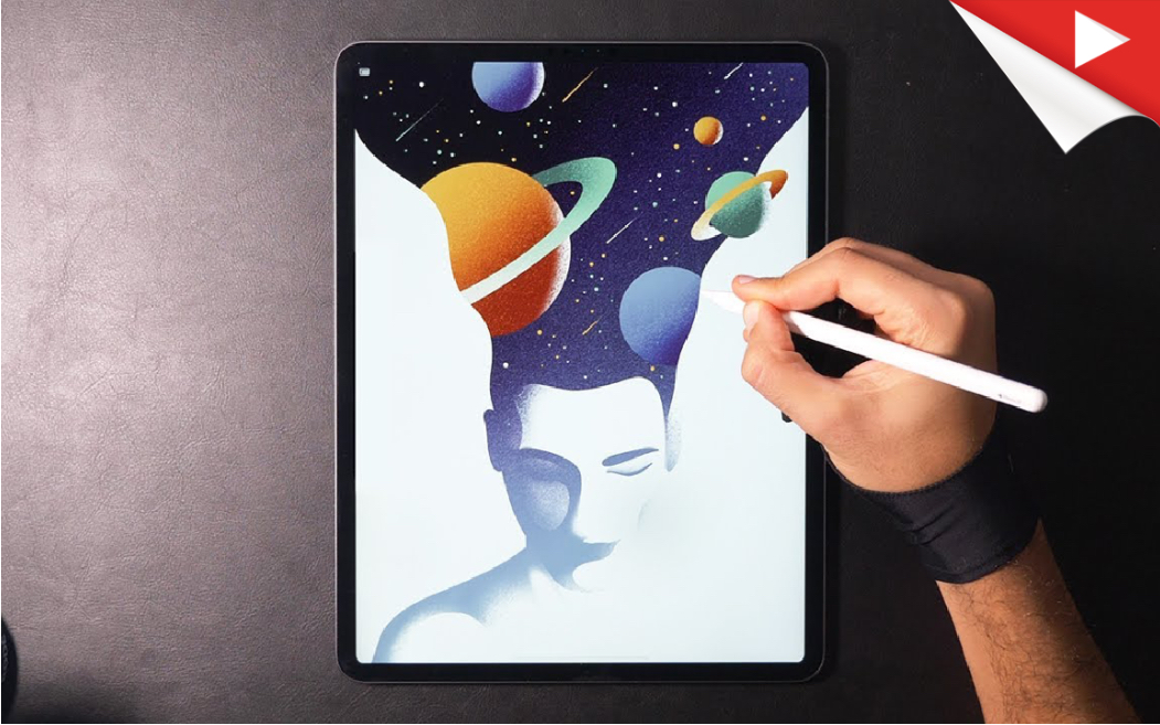 搬运ipadproprocreate绘画银河之心