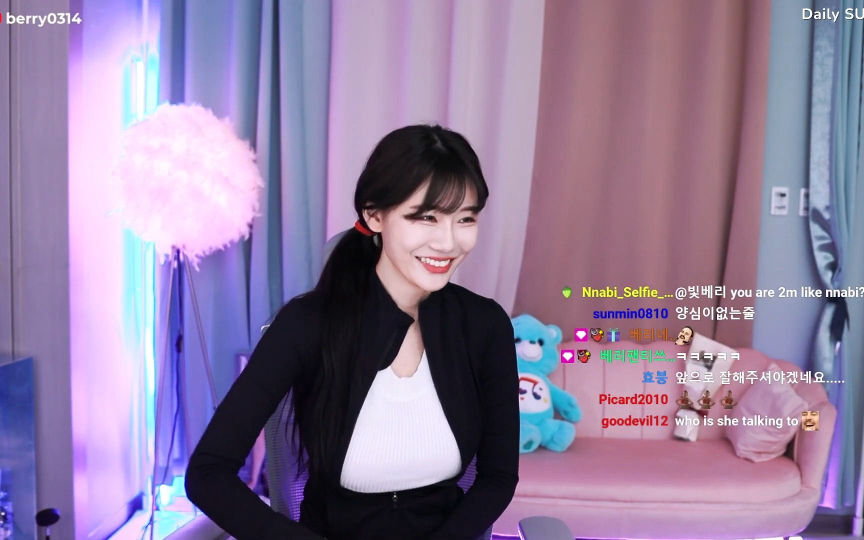 韩国主播 berry 直播日常_哔哩哔哩_bilibili