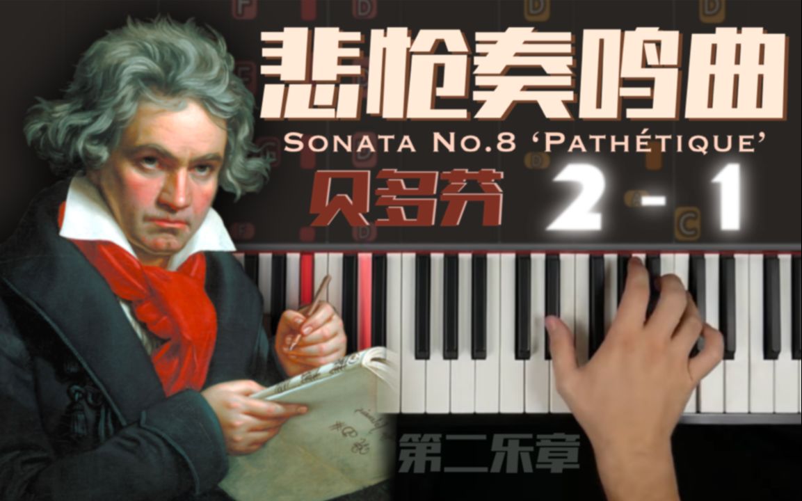 异国钢琴教室|《悲怆奏鸣曲》第二乐章 Path㩴ique Sonata 2nd Movement|贝多芬|21|钢琴教程哔哩哔哩bilibili