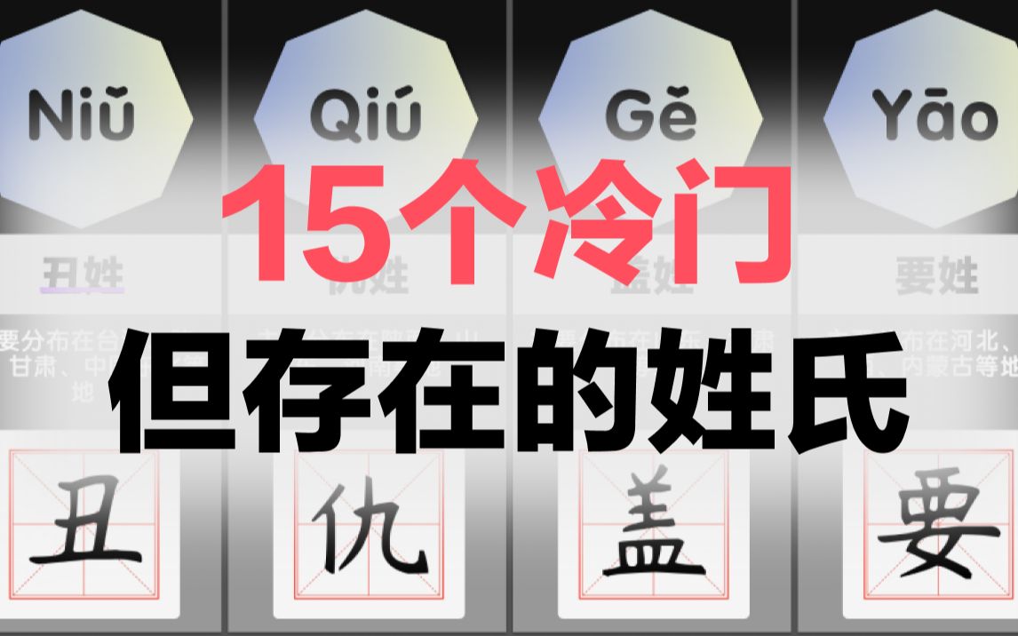 [图]15个冷门但存在的姓氏， 你遇到过吗？