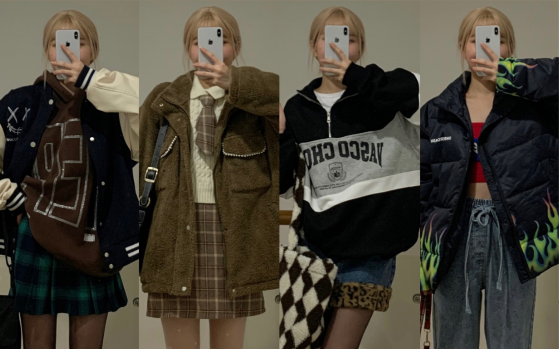 ootd*96美式复古校园风穿搭0878酷girl90