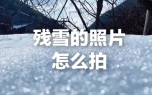 Download Video: 一个小技巧，教你拍出残雪大片！