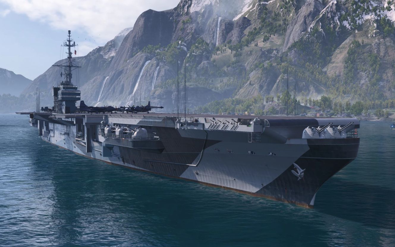 [战舰世界]港口舔船:美国超级航母合众国_哔哩哔哩bilibili_战舰世界