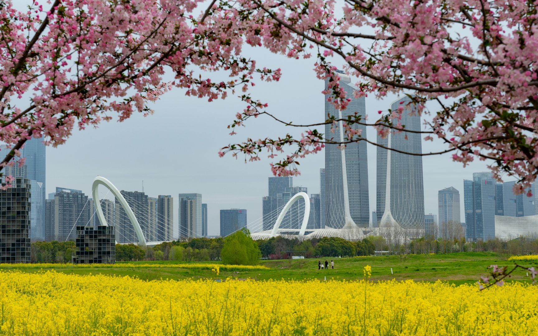 【4k】在江心洲,邂逅春日限定城市天际线