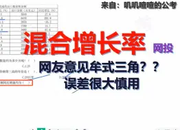 Download Video: 网友投题：混合增长率-牟式三角是错误的。