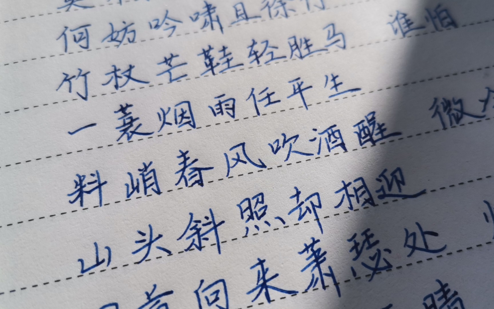 定风波～手写声控 钢笔 蓝黑墨水 小学之后再无用过,有爷青回那味了