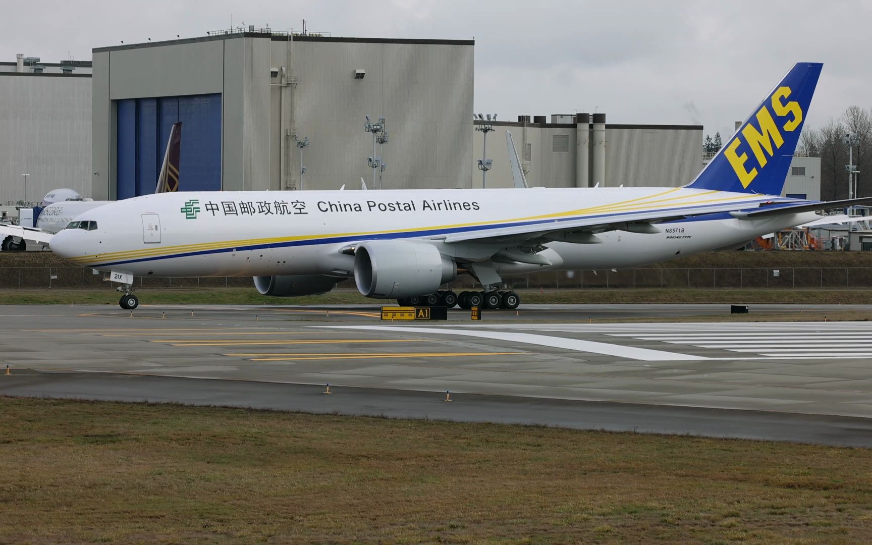 中国邮政777f b-221x|波音佩恩机场|4k