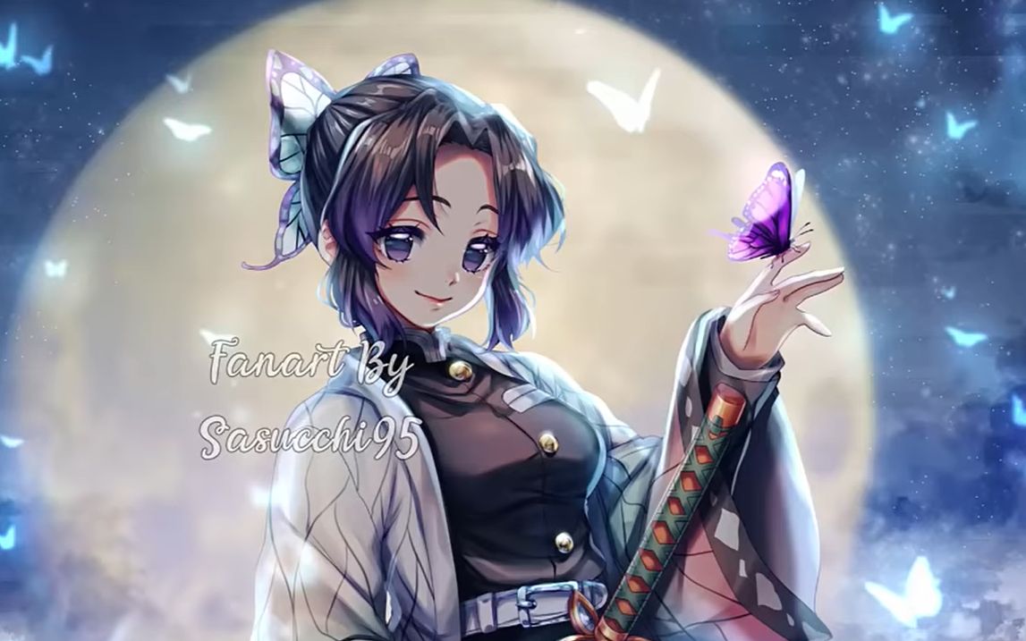 板绘5分钟看完大佬画的蝴蝶忍微微侧颜的样子也太好看了吧