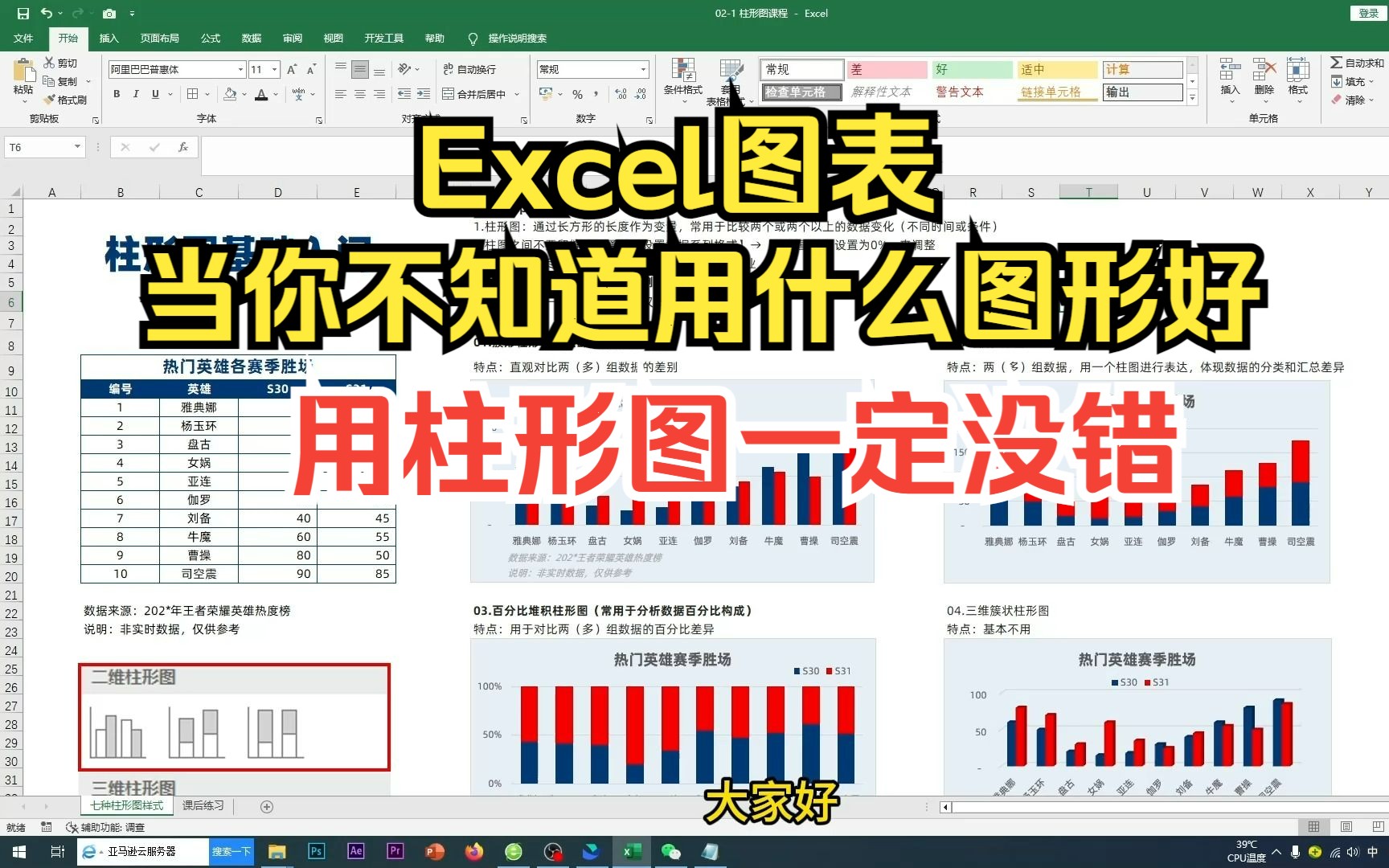 021 Excel柱形图制作基础入门(上)哔哩哔哩bilibili