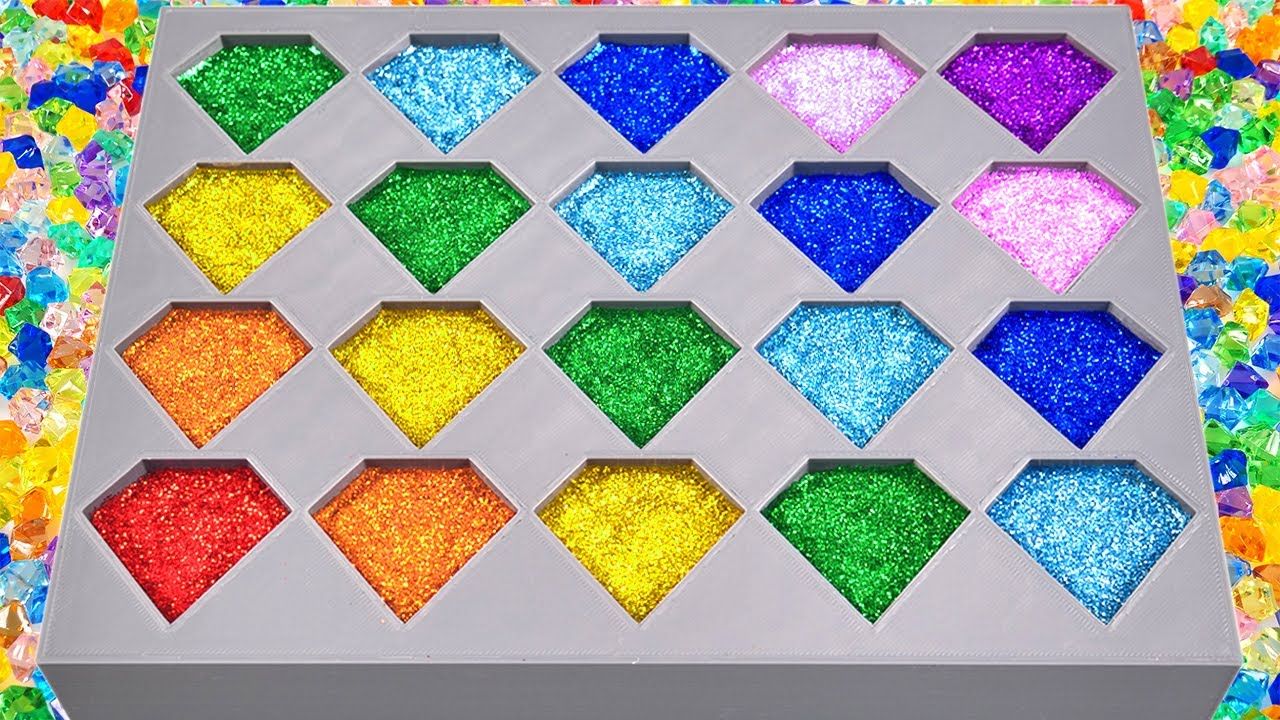 彩色史莱姆和彩泥填满钻石模具!
