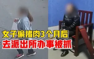 女子偷猪肉3个月后去派出所办事被抓：前一年同一天还偷了被子