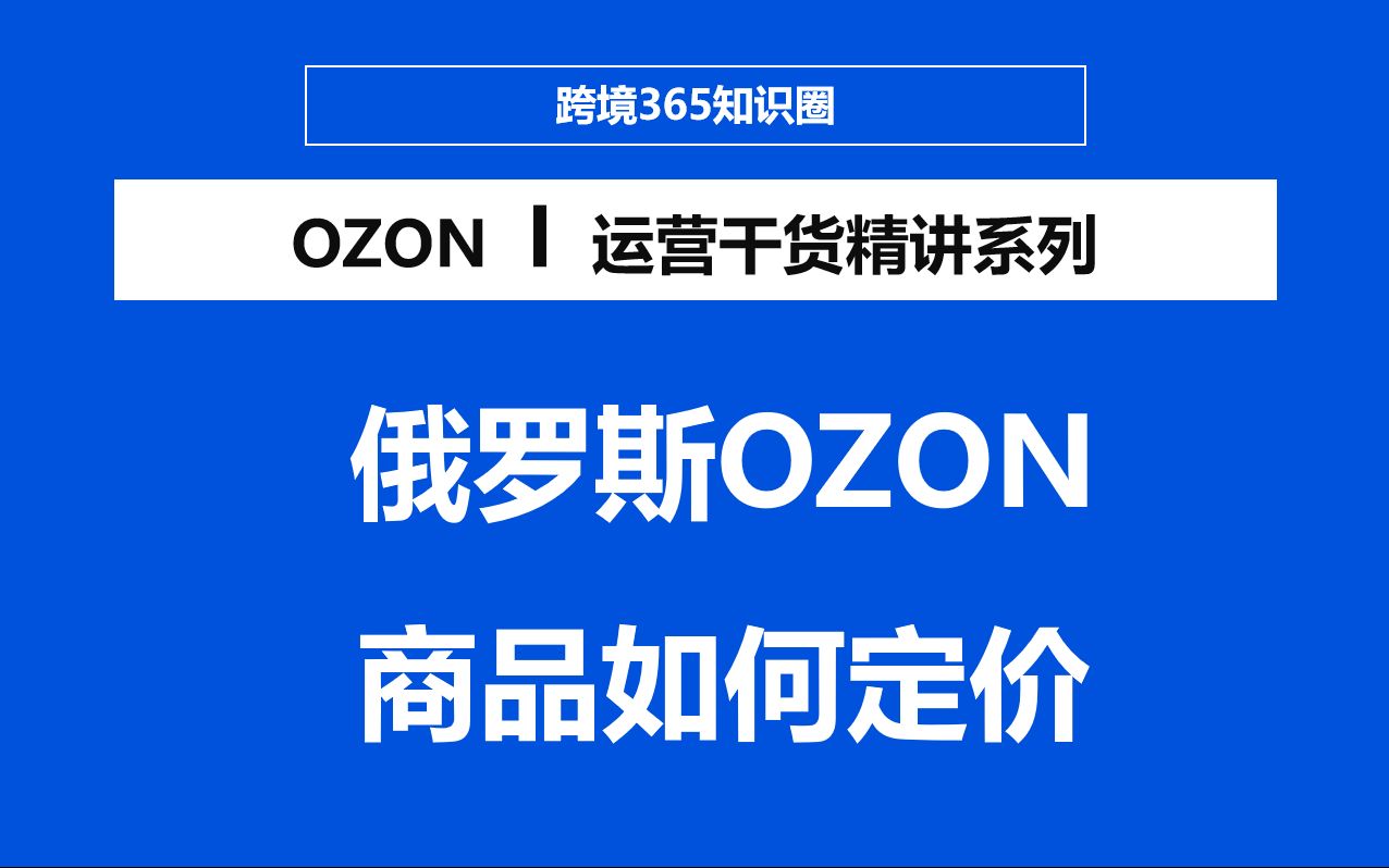 全网最专业的OZON产品定价方法哔哩哔哩bilibili