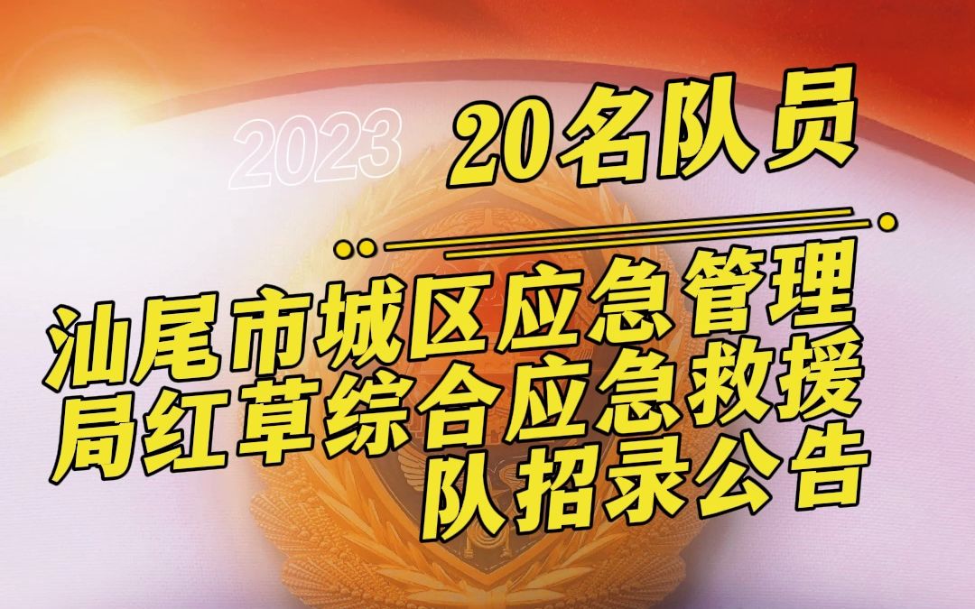 汕尾市城区应急管理局红草综合应急救援队招录公告哔哩哔哩bilibili