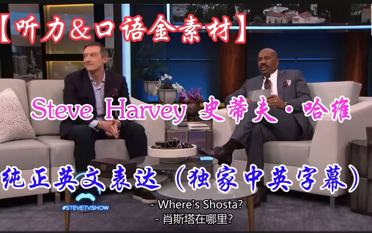 【听力&口语金素材】外教课 Steve Harvey 史蒂夫ⷥ“ˆ维 纯正英文表达(独家中英字幕)哔哩哔哩bilibili